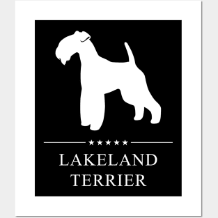 Lakeland Terrier Dog White Silhouette Posters and Art